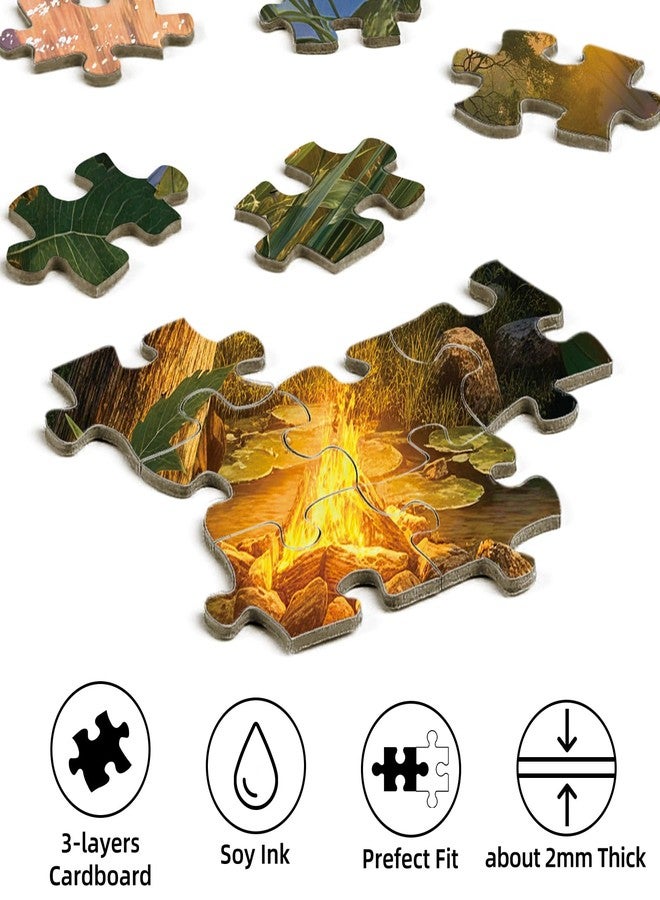 Libeder Jigsaw Puzzle for Adults 500 Pieces - Lakeside Cottage Puzzles, Nature Forest Lake Wooden Cabin Jigsaws - Image 5